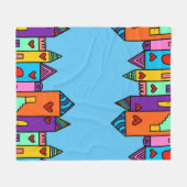 Colorful Homes Fleece Deken (Voorkant (Horizontaal))