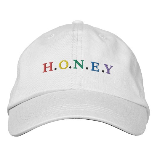 Colorful HONEY Embroidered Baseball Cap (Voorkant)