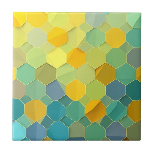 Colorful Honeycomb Geometric Pattern Tegeltje (Voorkant)