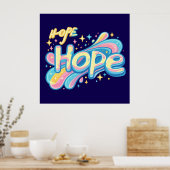 Colorful Hope Graffiti - Y2K Sparkle Aesthetic Poster (Keuken)
