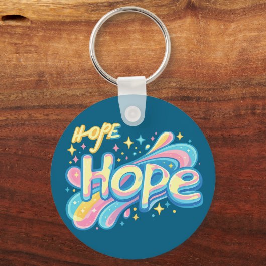 Colorful Hope Graffiti - Y2K Sparkle Aesthetic Sleutelhanger (Achterkant)