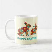 Colorful Hoppy Easter Bunny Koffiemok (Links)