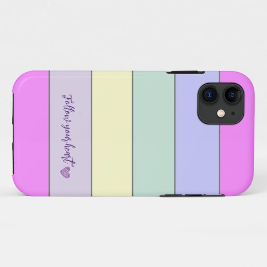 Colorful Horizontal Stripes iPhone Case (Achterkant (horizontaal))