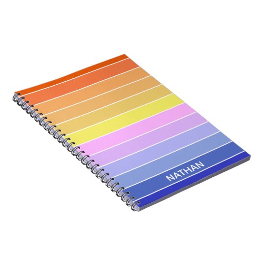 Colorful Horizontal Stripes Personalised Notitieboek (Rechterzijde)