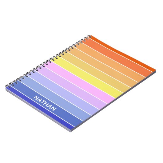 Colorful Horizontal Stripes Personalised Notitieboek (Linkerzijde)