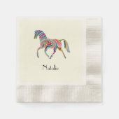 Colorful horse - add name name servet (Voorkant)
