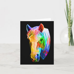Colorful Horse Art Horseback Riding Lover Artsy Ho Kaart