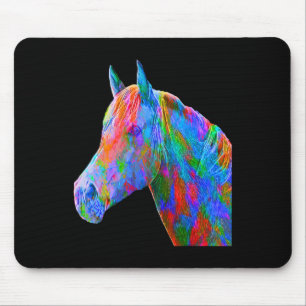 Colorful Horse Art Horseback Riding Lover Artsy Ho Muismat