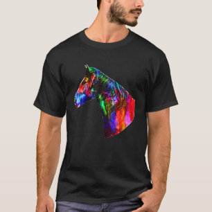 Colorful Horse Art Horseback Riding Lover Artsy Ho T-shirt