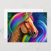 Colorful Horse Briefkaart (Voorkant / Achterkant)