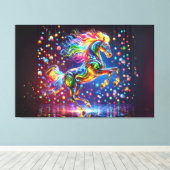 Colorful Horse Canvas Afdruk (Insitu (Houten vloer))
