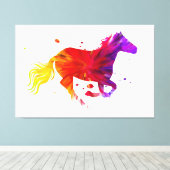 Colorful Horse Canvas Afdruk (Insitu (Houten vloer))