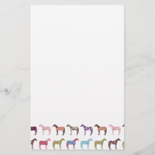 Colorful Horse Pattern Briefpapier (Voorkant)