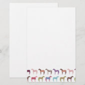 Colorful Horse Pattern Briefpapier (Voorkant / Achterkant)