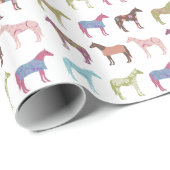 Colorful Horse Pattern Cadeaupapier (Rol Hoek)