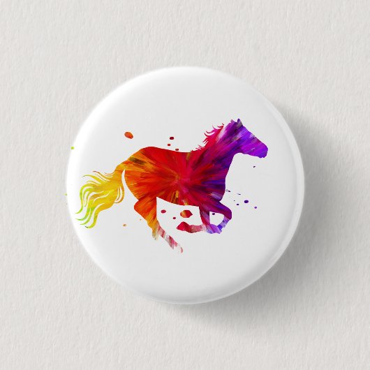 Colorful Horse Ronde Button 3,2 Cm (Voorkant)