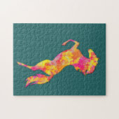 Colorful Horse silhouette Flames Abstract Elegant Legpuzzel (Horizontaal)