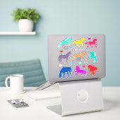 Colorful Horse Sticker (Laptop op bureau)