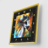 Colorful Horse Vierkante Klok (Hoek)