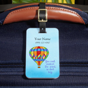 Colorful Hot Air-ballon Bagagelabel