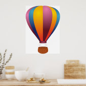 Colorful Hot Air-ballon Poster (Keuken)