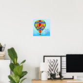 Colorful Hot Air-ballon Poster (Thuiskantoor)