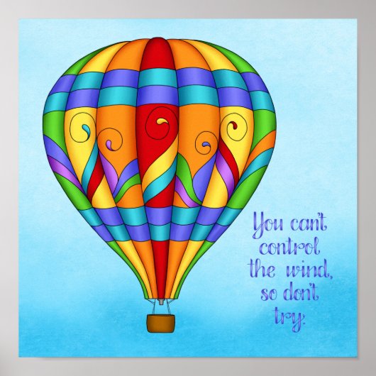 Colorful Hot Air-ballon Poster (Voorkant)