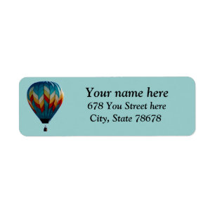 Colorful Hot Air Ballon Return Address Labels