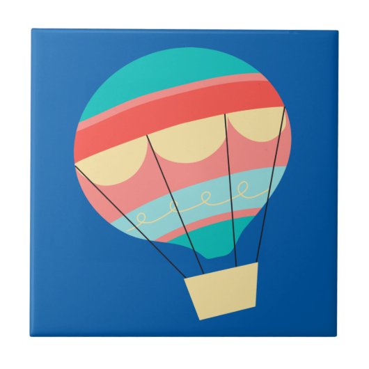 Colorful Hot Air-ballon Tegeltje (Voorkant)