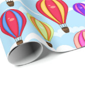 Colorful Hot Air-ballonnen Cadeaupapier (Rol Hoek)