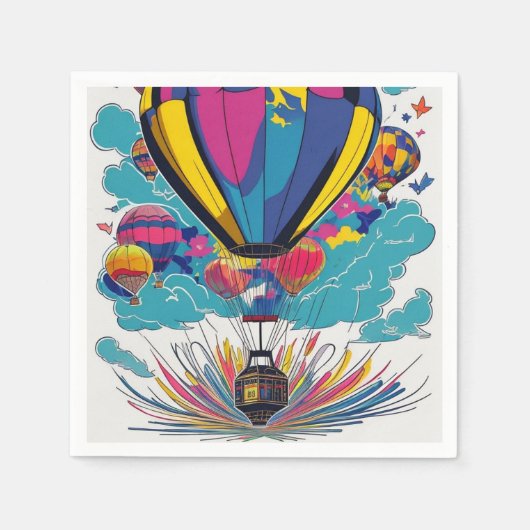 Colorful Hot Air-ballonnen Servet (Voorkant)