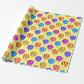 Colorful Hot Air-ballonpatroon Cadeaupapier (Uitgerold)