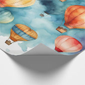 Colorful Hot Air-ballonpatroon Cadeaupapier (Hoek)