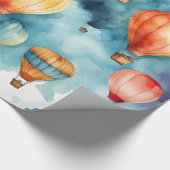 Colorful Hot Air-ballonpatroon Cadeaupapier (Hoek)