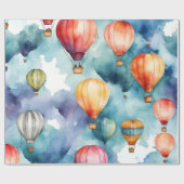 Colorful Hot Air-ballonpatroon Cadeaupapier (Vlak)