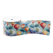Colorful Hot Air-ballonpatroon Grosgrain Lint (Spoel)