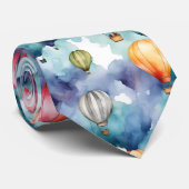 Colorful Hot Air-ballonpatroon Stropdas (Opgerold)