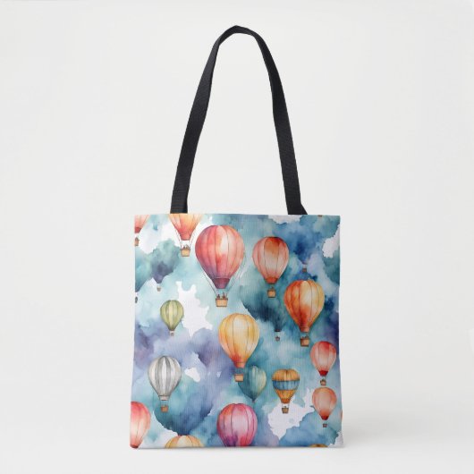 Colorful Hot Air-ballonpatroon Tote Bag (Voorkant)