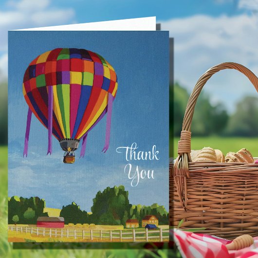 Colorful Hot Air Balloon Bedankkaart