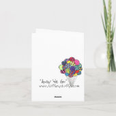 Colorful Hot Air Balloons Bird Watercolor Kaart (Achterkant)