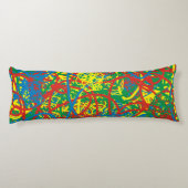 Colorful Hot Mess Red Blue Scribbles Artsy Lichaamskussen (Achterkant)