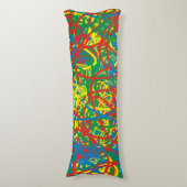 Colorful Hot Mess Red Blue Scribbles Artsy Lichaamskussen (Voorkant Verticaal)