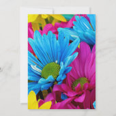 Colorful Hot Pink Blauwgroen Blue Gerber Daisies F Kaart (Achterkant)