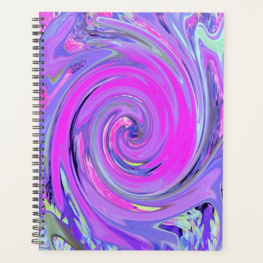 Colorful Hot Pink en Paarse Boho Hippie Swirl Planner (Voorkant)