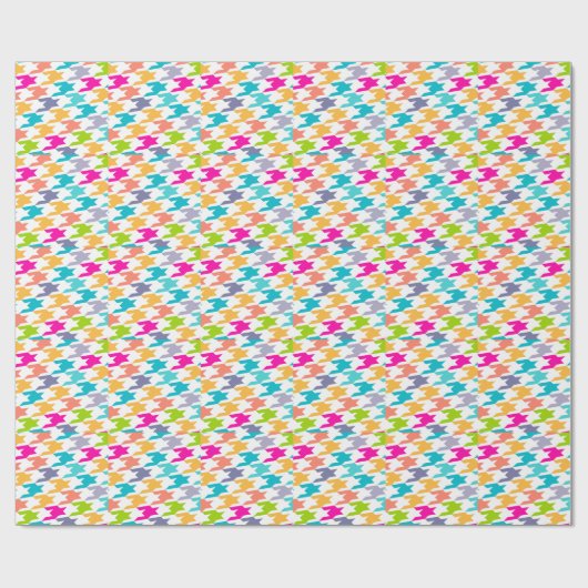 Colorful Houndstooth Seamless Patroon 3 Cadeaupapier (Vlak)