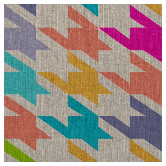 Colorful Houndstooth Seamless Patroon 3 Stof (Swatch)