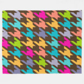 Colorful Houndstooth Seamless Patroon 4 Fleece Deken (Voorkant (Horizontaal))