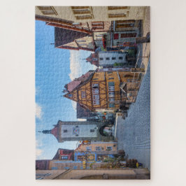 Colorful houses in Rothenburg, Germany Legpuzzel