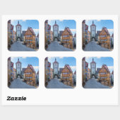 Colorful houses in Rothenburg, Germany Vierkante Sticker (Vel)