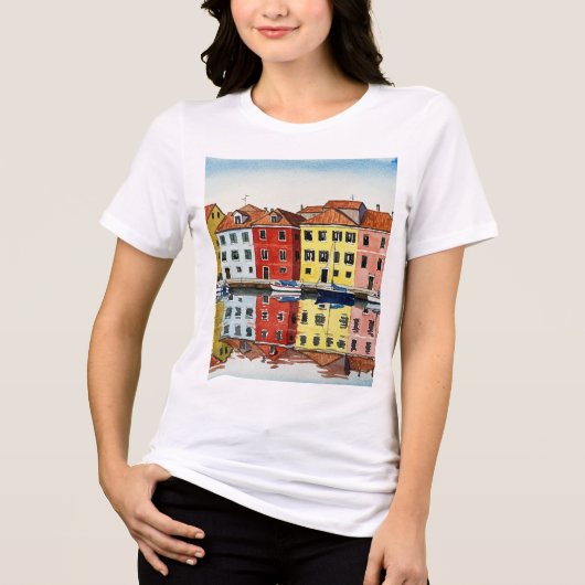Colorful houses Tri-Blend shirt (Voorkant)